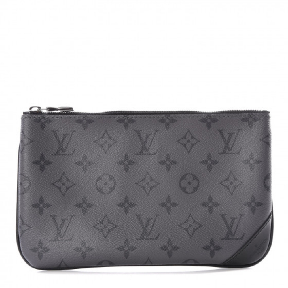 authentic LOUIS VUITTON  Monogram Eclipse Reverse Trio Messenger Small Pochette
